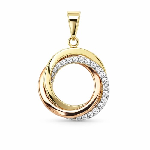 Klasyczna złota zawieszka z trzema kółkami