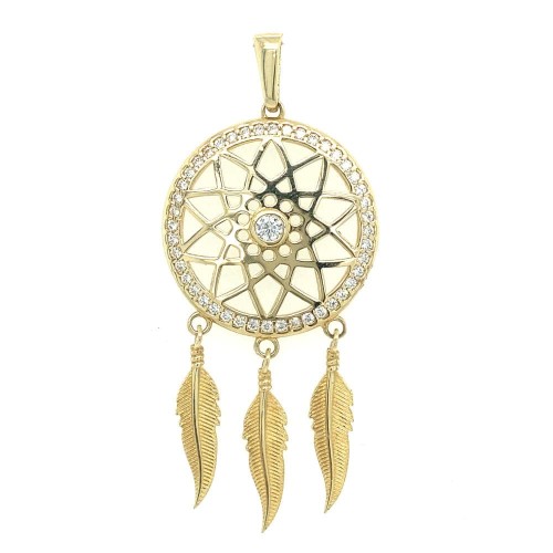 Złota zawieszka łapacz snów