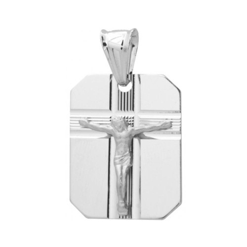 Srebrny medalik prostokątny z Jezusem