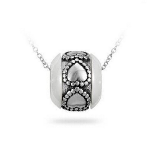 Srebrna zawieszka beads z sercami