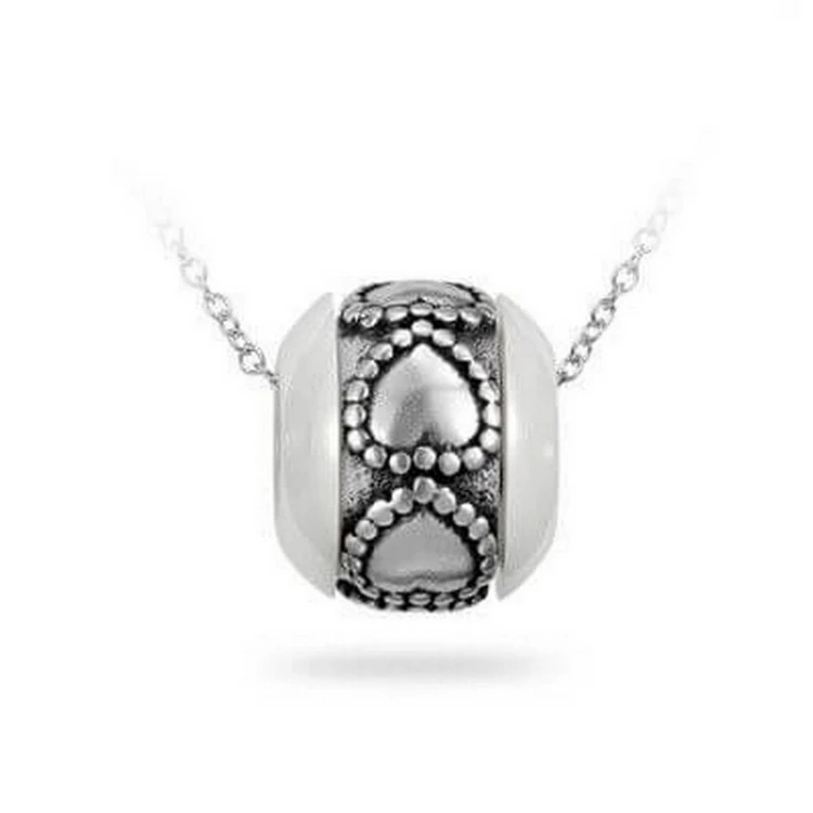 Srebrna zawieszka beads z sercami
