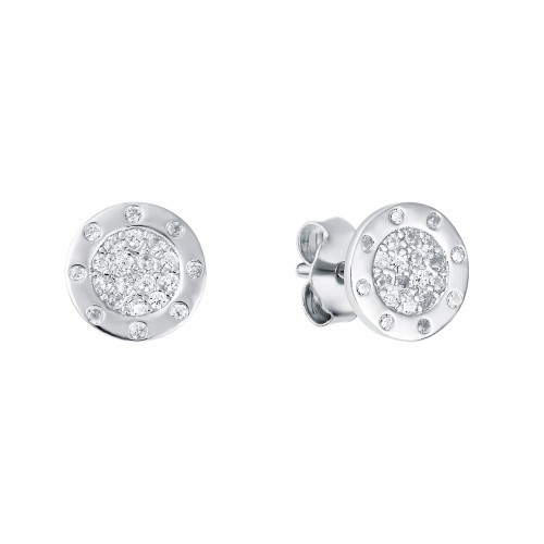 Srebrne kolczyki kółeczka z cyrkoniami