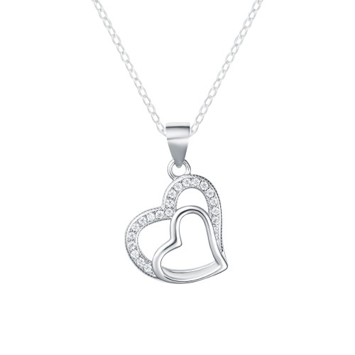 Zawieszka ze srebra serce w sercu