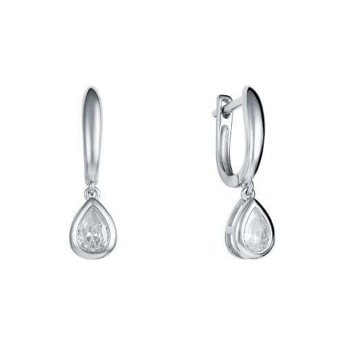 Srebrne kolczyki na angielskim zapięciu z cyrkonią