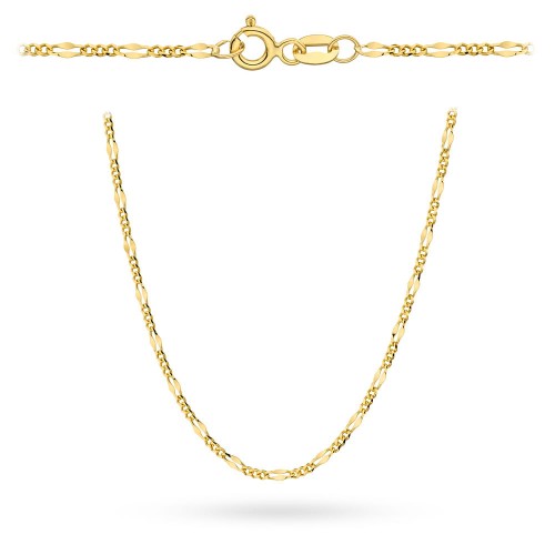Łańcuszek złoty pr. 585 - splot figaro gucci 50 cm 2,22g
