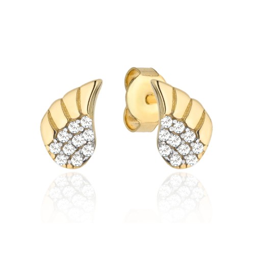 Kolczyki skrzydełka Anioła z cyrkoniami