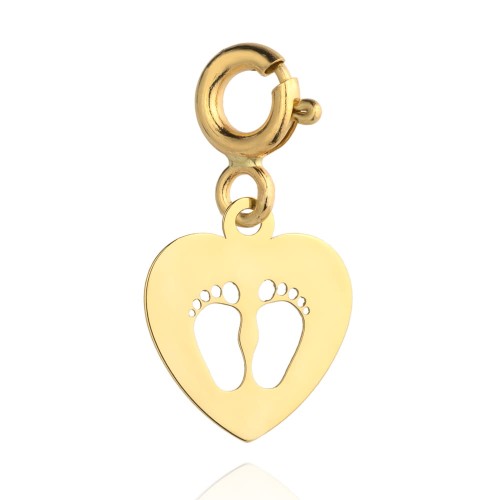 Zawieszka/charms stópki w sercu 0.38g