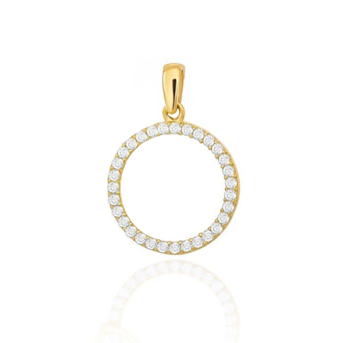 Zawieszka złoty ring wysadzany cyrkoniami