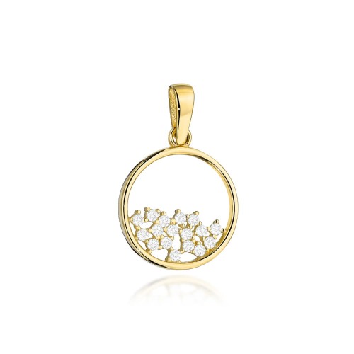 Zawieszka złota ring z cyrkoniami 0.72g