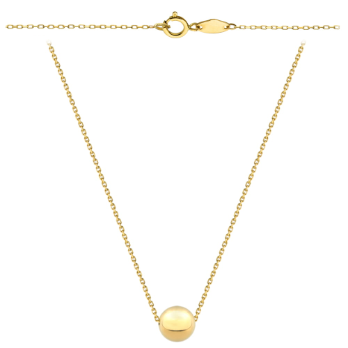Naszyjnik z jedną złotą kuleczką super lekki 50cm