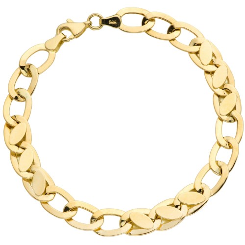 Bransoletka złota owalne puste i pełne