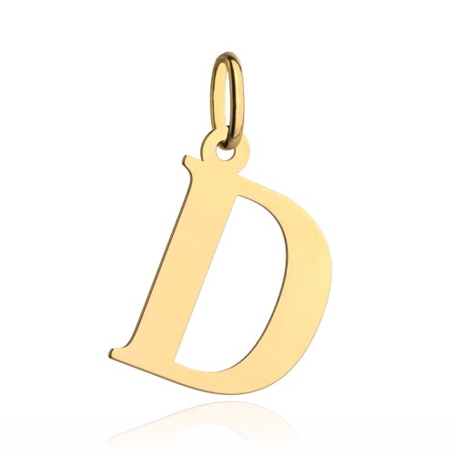 Zawieszka złota literka D duża