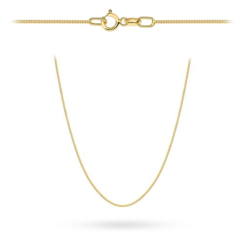Łańcuszek złoty pr. 585 - splot pancerka gładka 45 cm 0,85g