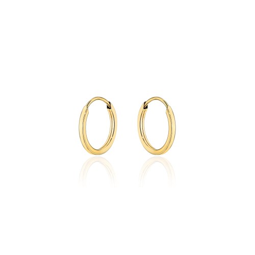 Kolczyki złote kółeczka o kwadratowym przekroju super lekkie - 1cm pr. 585