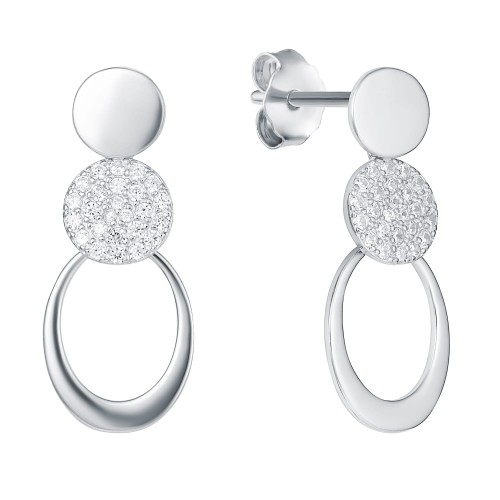 Kolczyki wiszące srebrne trzy kółeczka