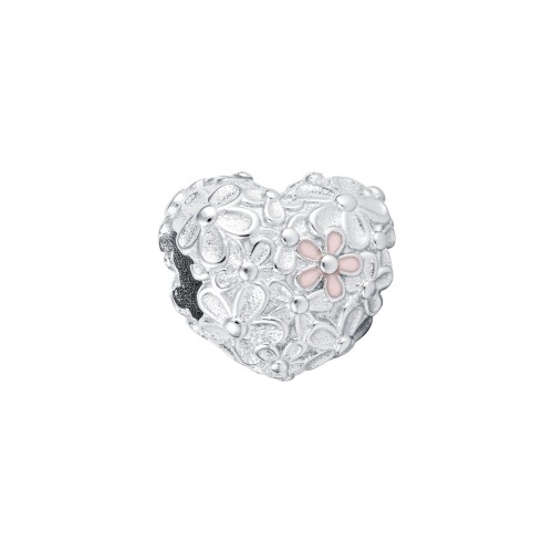 Zawieszka do bransoletki serce z kwiatów z napisem MUM LOVE YOU ALWAYS