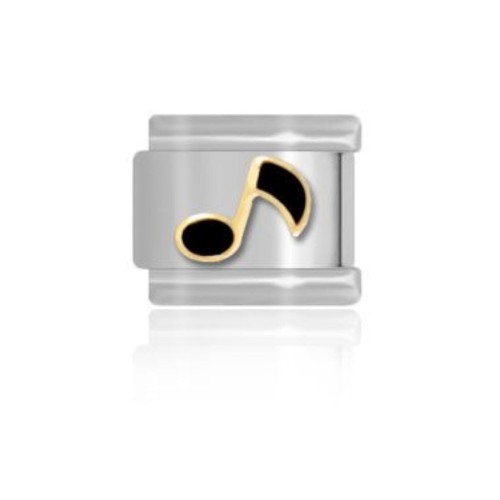 Ogniwo do bransoletki modułowej - nutka czarno-złota Maybeme