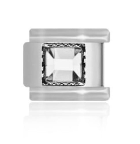 Ogniwo do bransoletki modułowej - Kwadratowa bezbarwna cyrkonia Maybeme