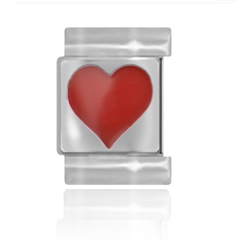 Ogniwo do bransoletki modułowej - Czerwony kier (kol. męska)