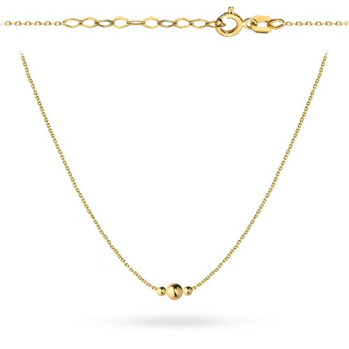 Naszyjnik złoty z gładkimi kuleczkami