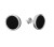 Kolczyki okrągłe czarny środek w oprawie