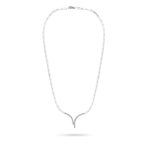 Naszyjnik z podłużnych elementów z brylantami