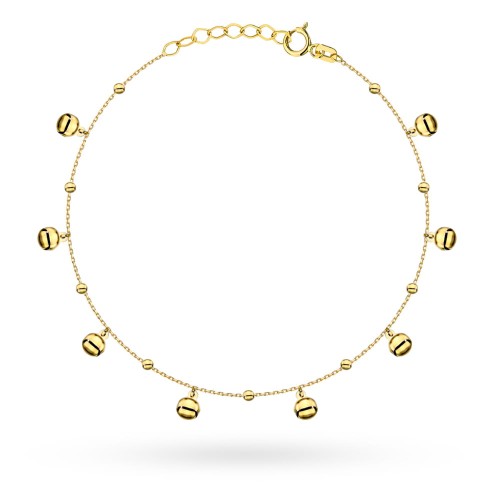 Bransoletka złota z gładkimi kulkami