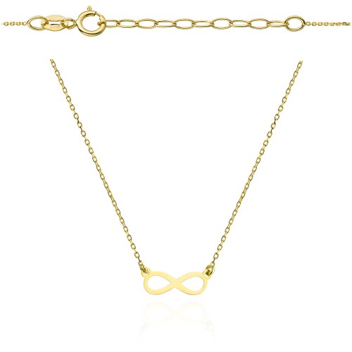 Naszyjnik złoty znak nieskończoności super lekki
