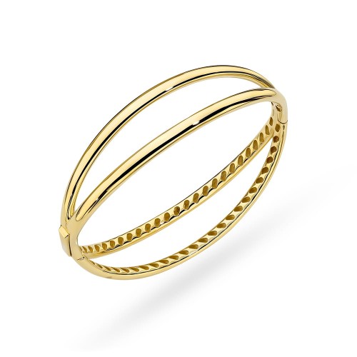 Bransoletka złota sztywna z kolekcji "BONO ROSSO" – gładka owalna