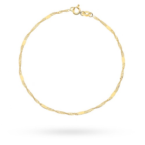 Bransoletka złota - splot singapure z blaszką