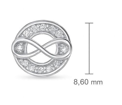 Kolczyki kółeczka z cyrkoniami z nieskończonością