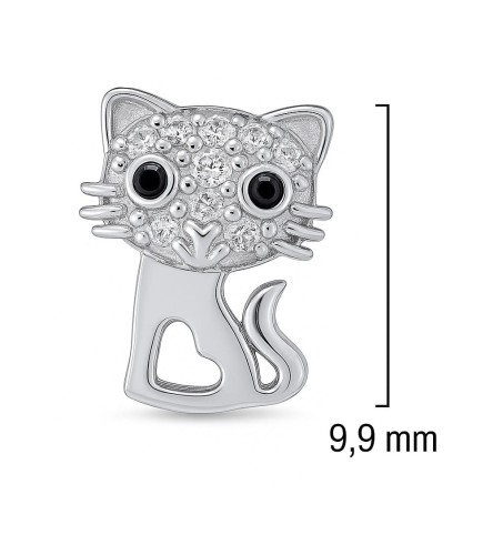 Kolczyki kotki z serduszkiem