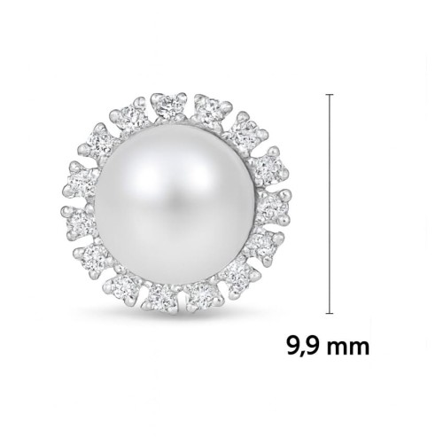 Kolczyki z perłą i cyrkoniami