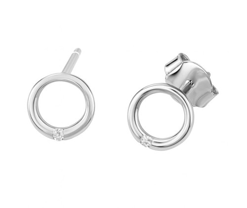 Srebrne kolczyki kółeczka z cyrkonią