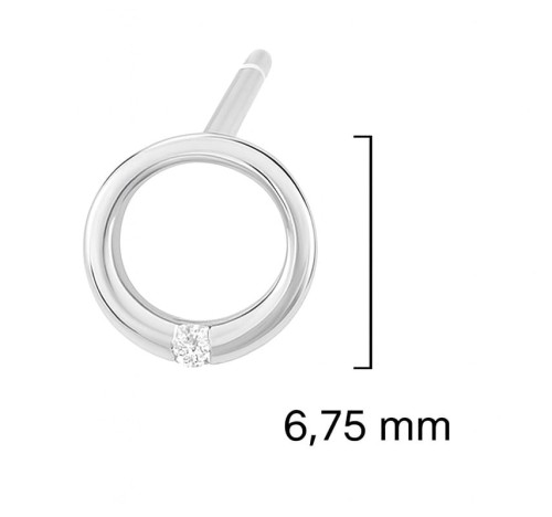 Srebrne kolczyki kółeczka z cyrkonią