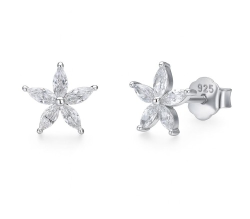 Kolczyki kwiatki z cyrkoniami