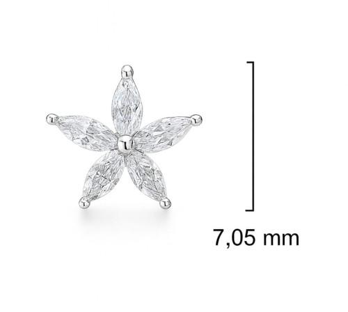 Kolczyki kwiatki z cyrkoniami