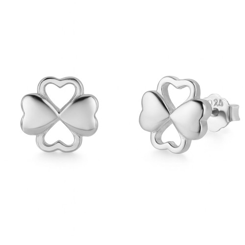 Kolczyki srebrne koniczynki