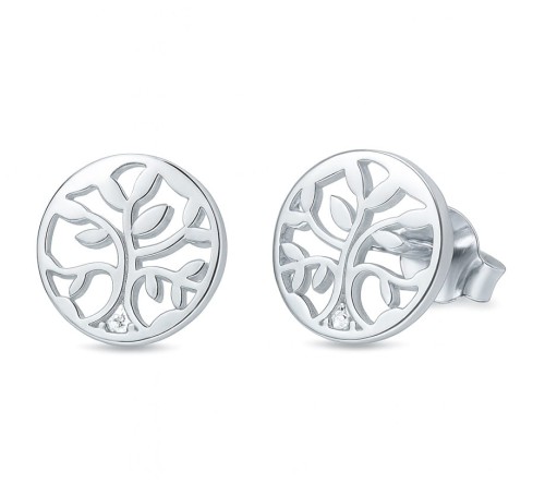 Kolczyki kółka z drzewkiem szczęścia