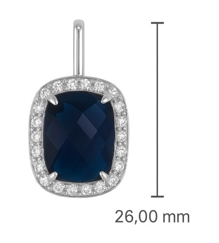 Komplet granatowy kamień i cyrkonie