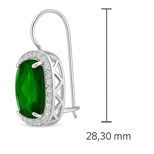 Komplet zielony kamień i cyrkonie