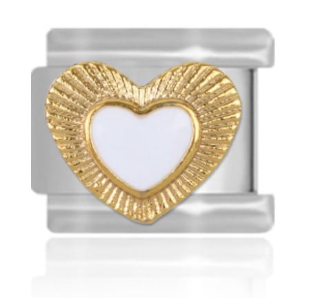 Ogniwo do bransoletki modułowej - Promienne serce (białe) Maybeme