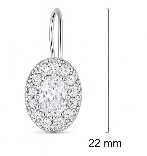 Owalny komplet kolczyki i zawieszka z cyrkoniami