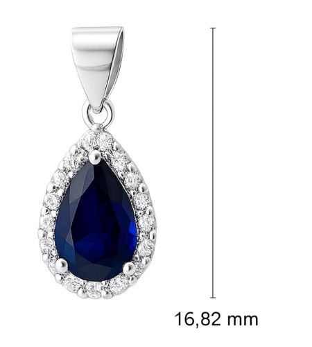 Komplet łezki ze szafirową cyrkonią