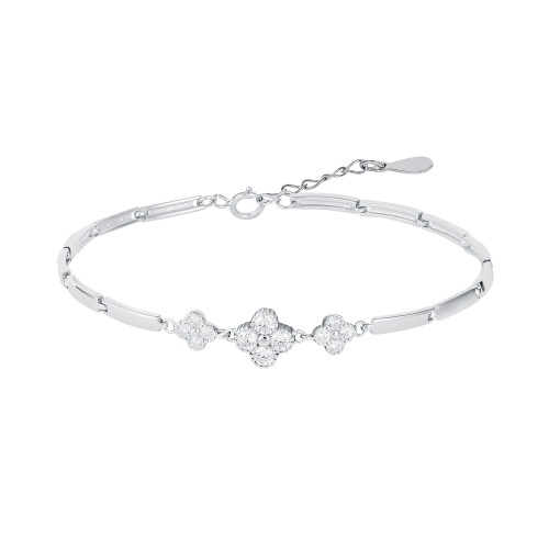 Bransoletka kwiatki z cyrkoniami