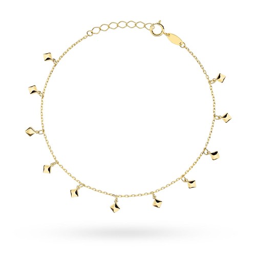 Bransoletka złota z wiszącymi rombami