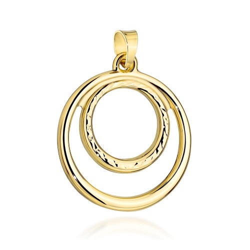 Zawieszka złota splecione gładkie i diamentowane kółeczko