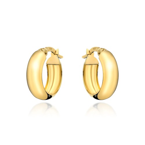 Kolczyki szerokie złote koła małe na angielskim zapięciu