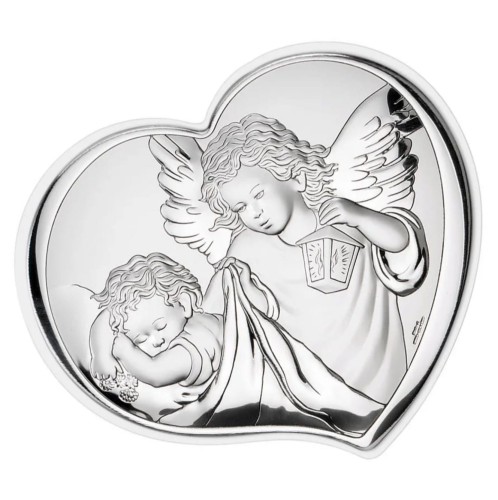 Obrazek srebrny Anioł Stróż – serce