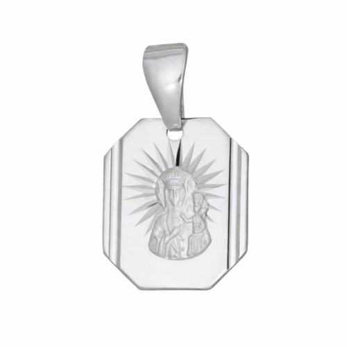 Srebrna zawieszka medalik Matka Boska Częstochowska